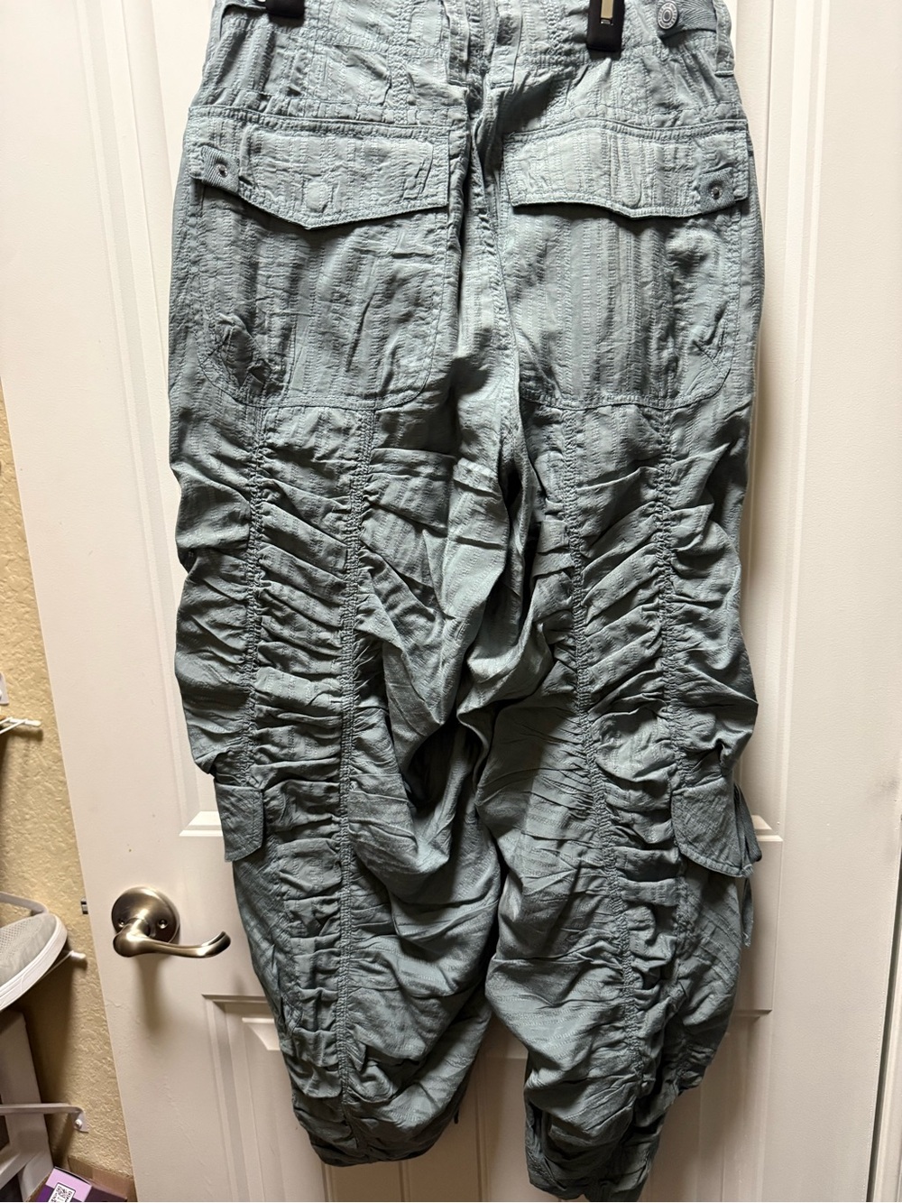 We The Free Scorpio Shirred Cargo Pants - Dusty Blue - Picture 11 of 12